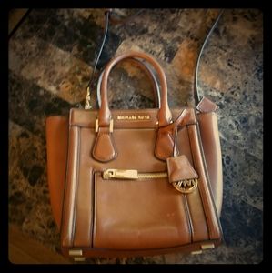 Authentic Michael Kors mini Tan leather Crossbody